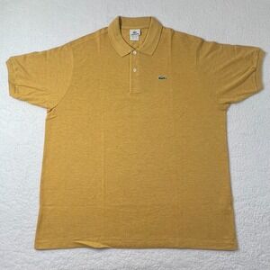 LACOSTE Logo Polo‎ Shirt 100% Cotton Golden Yellow Men's US Size 3XL VTG NWT